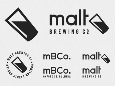 Malt logo variations beer branding brewery brewing cheers glass icon logo pint schooner tap