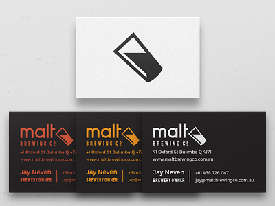 Malt business cards beer branding brewery brewing cheers glass icon logo pint schooner tap