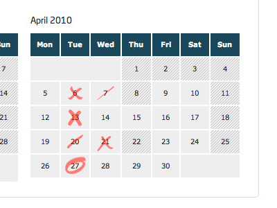 Calendar Dates calendar circle dates select strike