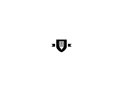 Made Bit By Bit logo bit black by logo made pencil shield simple white