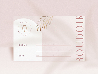 Bonus card for BOUDOIR beauty bar branding design graphic design logo vector