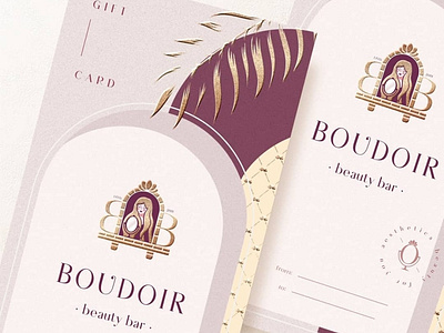 Gift card for BOUDOIR beauty bar branding design graphic design logo vector