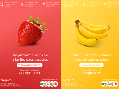 Fruit based posters for Comprea banana groceries offline posters print strawberry