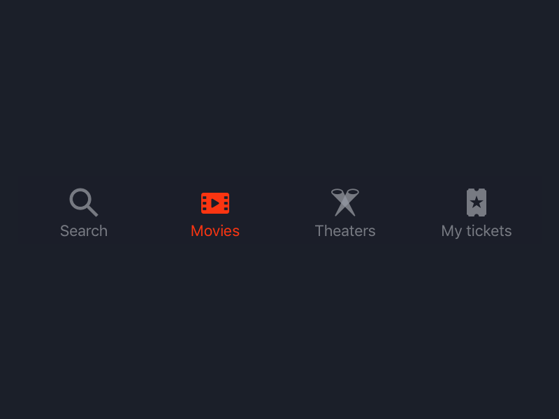 Movies iOS app Tabbar cinema movies icons ios tabbar