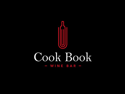 Cook Book Wine Bar bottle brand business corporate elegant glass identity logo mock red stationery vintage