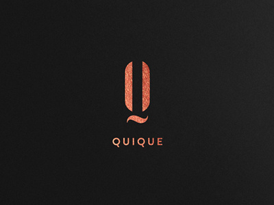 Quique cosmetics branding brand business classy clothing company elegant gold logo mark shop symbol tree