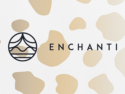 Enchanti branding beauty brand business company cosmetic elegant gold identity logo mark spa symbol