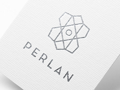 PERLAN logo design brand business company crest identity logo mark monogram pearl shape shell symbol