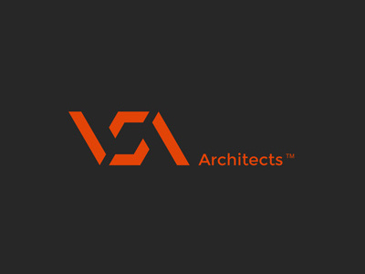 VSA logo design architect brand business company crest identity logo mark monogram shape stencil symbol