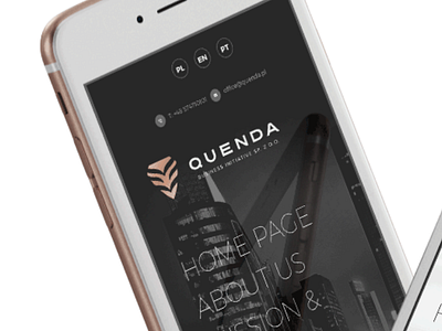 Quenda website app brand company identity layout logo mark mobile page screen template web