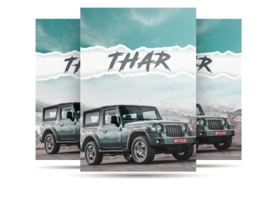 Mahindra Thar advertisement poster design