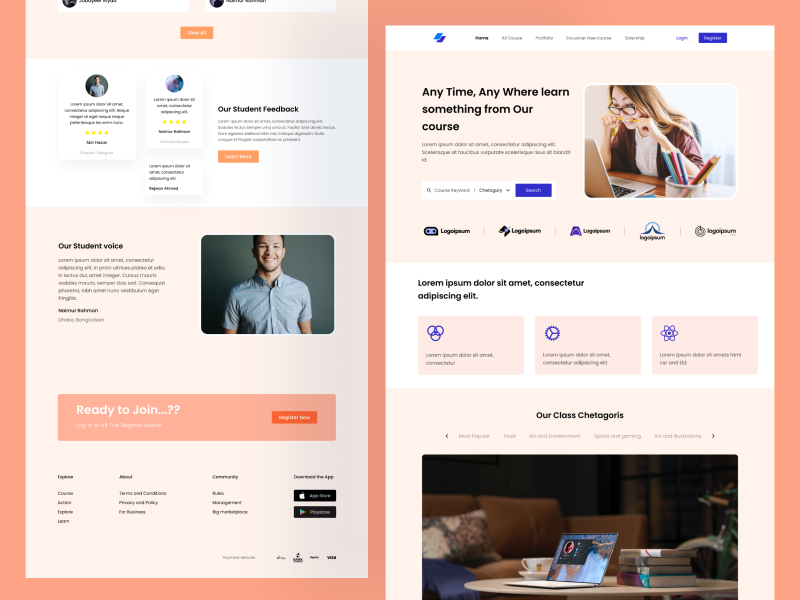 E-Learning Landing Page Design by Abir Hasan on Dribbble