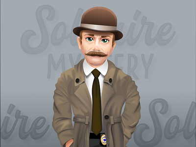 Solitaire Mystery - ingame character - detective 2dgameart 2dgameartguru affinity designer affinitydesigner characterdesign design gameart illustration vector