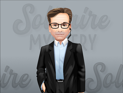 Solitaire Mystery - character design - agent 2dgameart 2dgameartguru affinity designer affinitydesigner character design characterdesign gameart vector