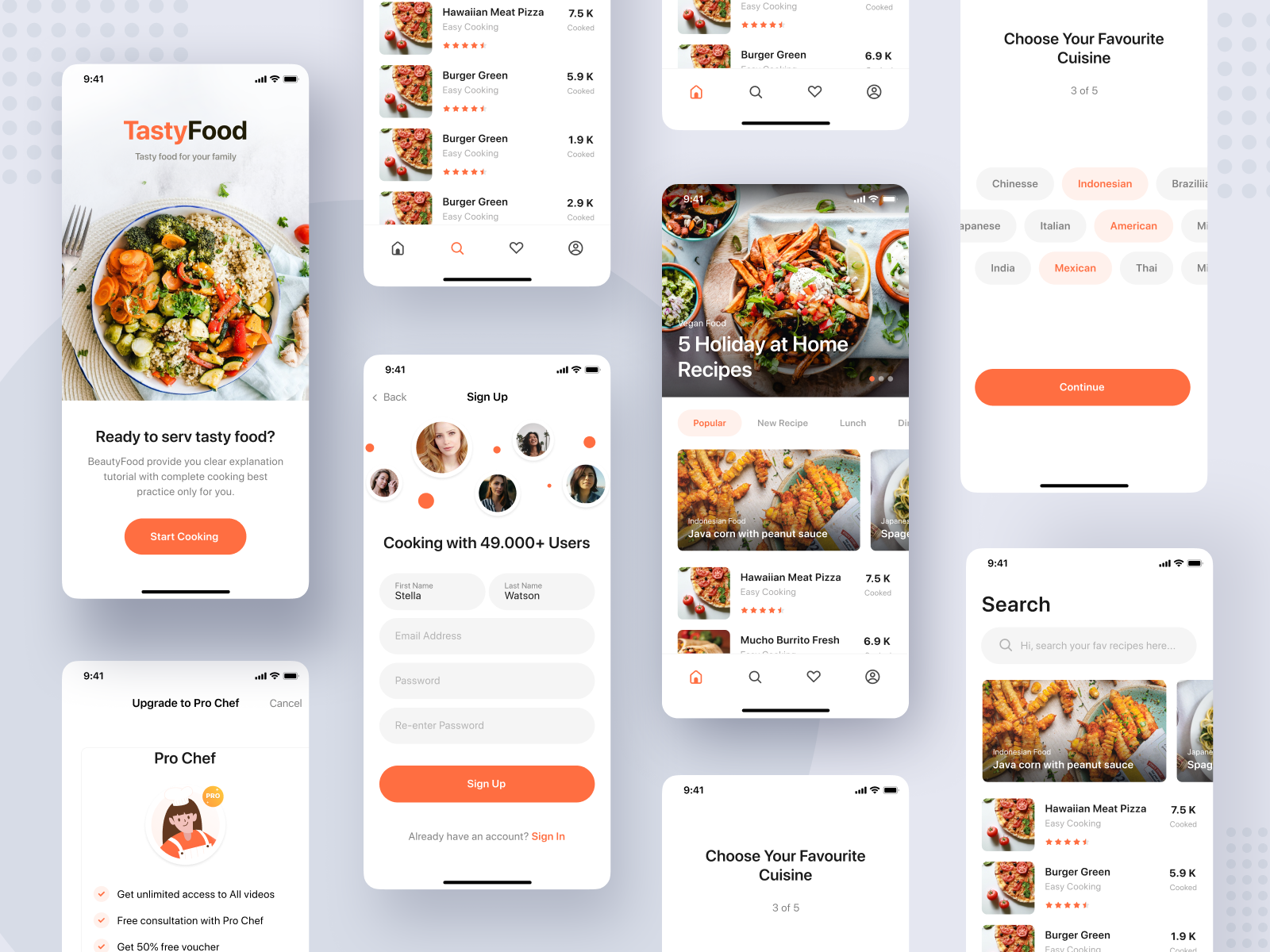 Cooking Courses App UI Kit by Dendra for Morva Labs on Dribbble