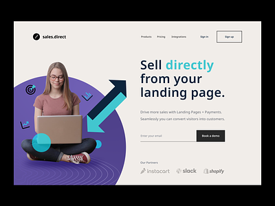 landing page: sales