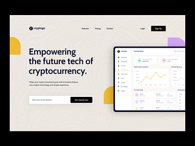 website design: crypto landing page bitcoin clean crypto cryptocurrency dashboard design ethereum finance homepage landing page landing page design simple simplicity ui usability ux website design