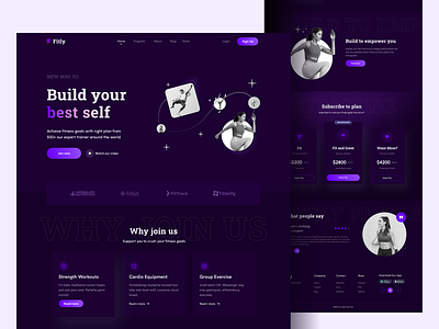 landing page: fitness