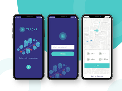Tracking App Exploration android city delivery illustration ios ios11 maps mobile app package tracking