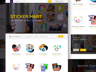 E-Commerce Concept for Stickermart business clean concept ecommerce exploration landing page online shop product shop ui ux website