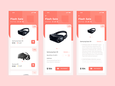 Flashsale App app concept card check out clean app ecommerce flashsale ios mobile online shop product sale ui ui ux design vr