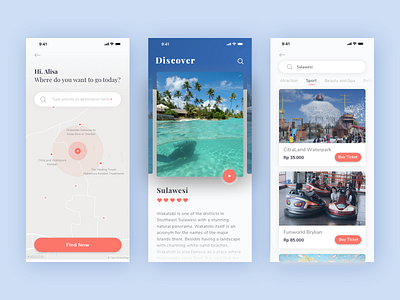 Travel App activity card clean discover ecommence ios mobile product simple ticket travel ui ui ux vacation