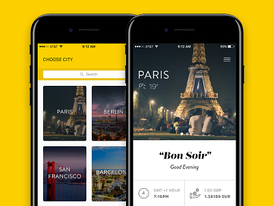 City Guide for iOS app city design ios travel travel app ui design
