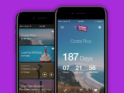Countdown App for Holiday Extras app countdown design ios mobile ui ui design