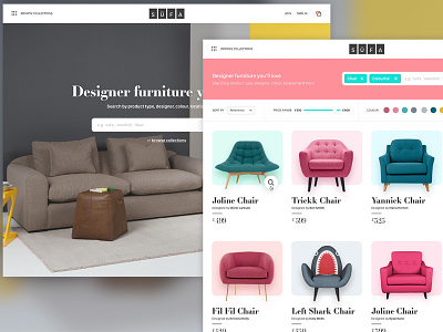 SÜFA - A netmag project design challenge ecommerce sofa store web design