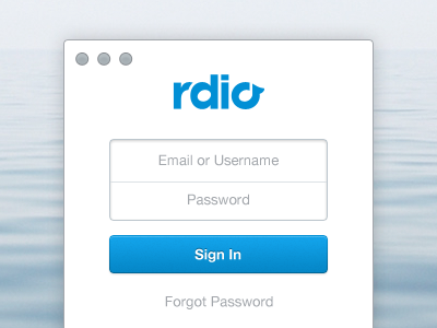 Rdio Sign In (Freebie) free psd freebie login rdio rebound sign in signin ui web