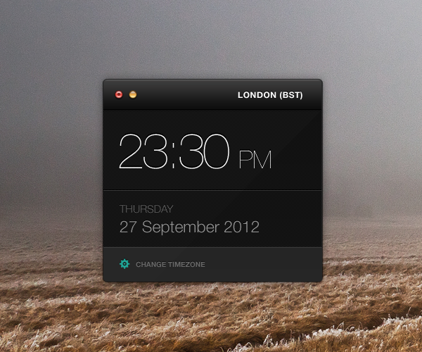 windows 24 hour clock widget