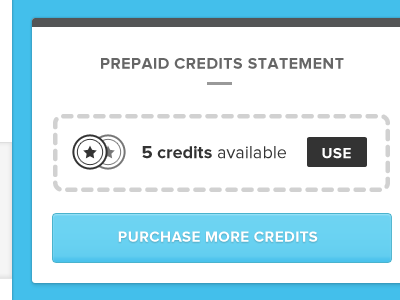Prepaid Credits Statement cart checkout credits