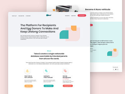 A website for Egg Donors and Recipients to connect. abstract banner branding concept desktop header interface landingpage logo minimal profiles sketch social network ui website