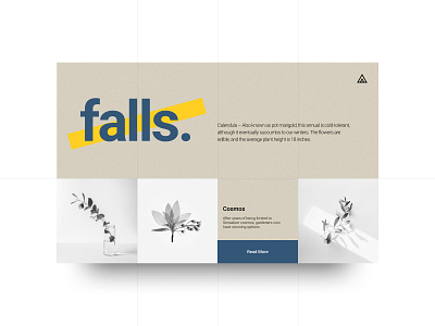 falls. art banner concept design grid header interface minimalism website