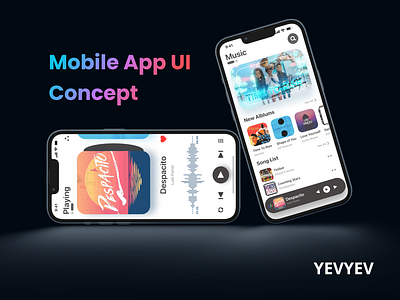 Music App UI Concept ++ YEVYEV free download free resouce music music app music app ui music ui music ui concept music ui free ui uxui