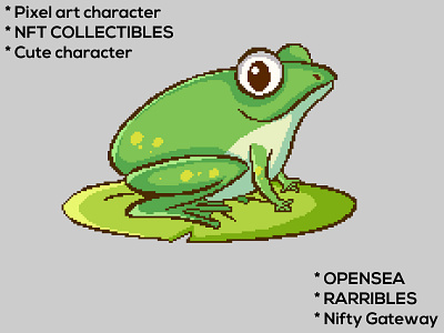 pixel frog arts crypto cryptoart cryptopunk frog gamingcharater graphic design nft nftcollectibles opensea pixel pixelart punks rarribles