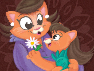 Mother's Day 2012 80s cartoon cat character design digital kitten kitty mom mother mum paint photoshop vintage