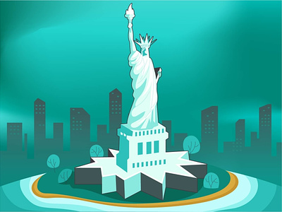 statue of liberty stylized vector animation art artwork cultural illustration design drawing graphic design illustration sketch to vector statue of liberty stylized vector ui ui illustration usa vector vector illustration web illustration