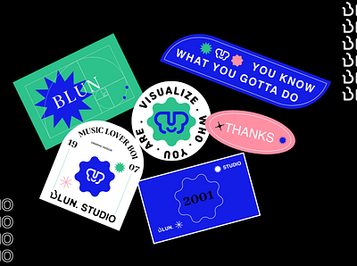Blun studio creative stickers design branding design graphic design illustration logo personel branding typography ui ux vector