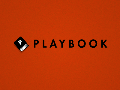 Playbook Concept book logo mark minimal orange playbook simple texture