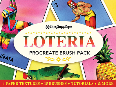 Lotería Brush & Tutorial Pack brushes illustration procreate procreate app procreate art retrosupply