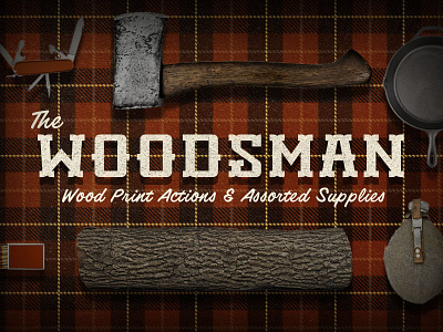 The Woodsman ink plaid print retro retrosupply seamless the great outdoors vintage wood