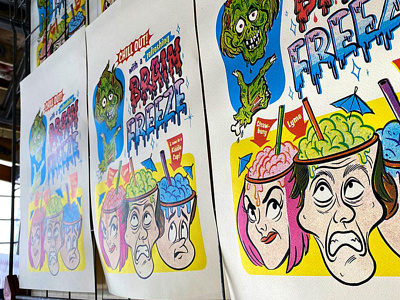 [TUTORIAL] Brain Freeze Screen Print Poster colorlab poster procreate retro retrosupply screenprint texture zombie