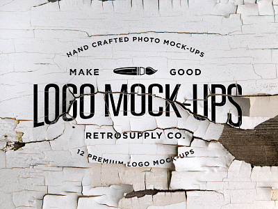 RetroSupply Logo Mock-Ups brick logo mock up peeled paint retrosupply rust texture