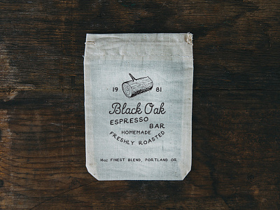 Black Oak Espresso Bar coffee log retro typography vintage