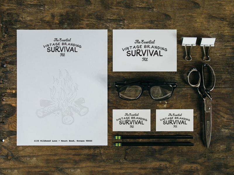 Vintage Mock-Up Freebie mock-up vintage business card letterhead envelope retrosupply
