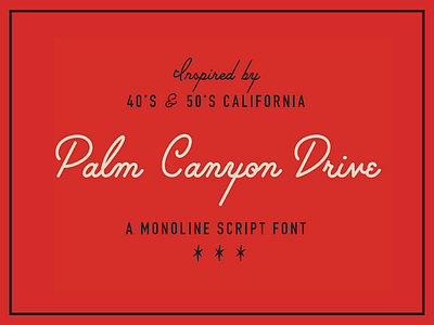 [SALE] Palm Canyon Drive amy hood catchwords cursive font hand made script hoodzpah monoline script palm canyon drive retrosupply