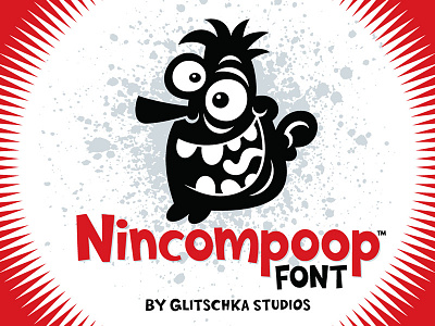 Nincompoop Font by Von Glitschka alternate characters bonus glyphs cartoon font new nincompoop sans serif typeface von glitschka