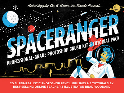 Spaceranger Photoshop Brushes and Tutorials brad woodard brush presets brushes illustration mid century photoshop retrosupply spaceranger tutorials