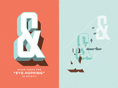 Stack This Font! 3d font layered parts and labor retro type